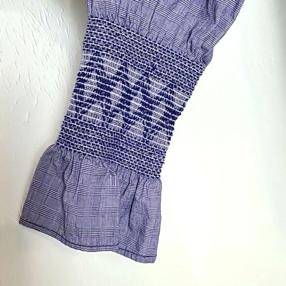 Zac & Rachel Blue Buttondown Shirt, Longsleeve WideElastic Cuff/Ruffle,Sz Large - Picture 4 of 6